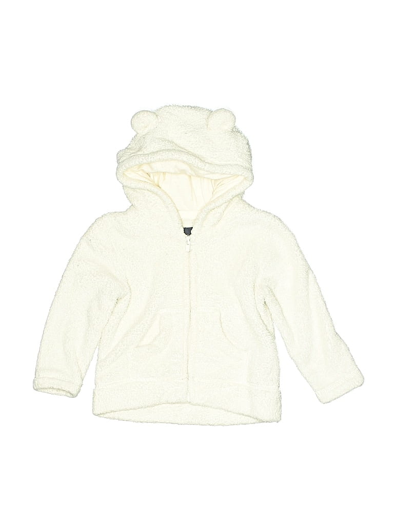 Pre-owned Baby Gap Babies' Zip Up Hoodie In White