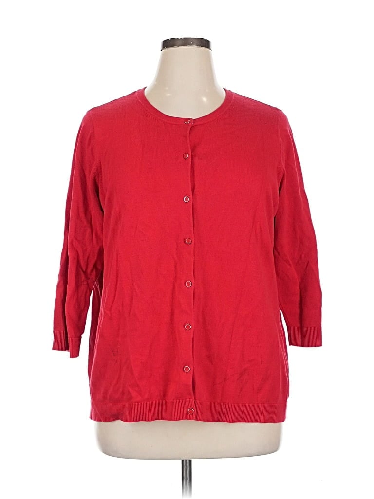 Pre-owned Coldwater Creek Cardigan Sweater In Red