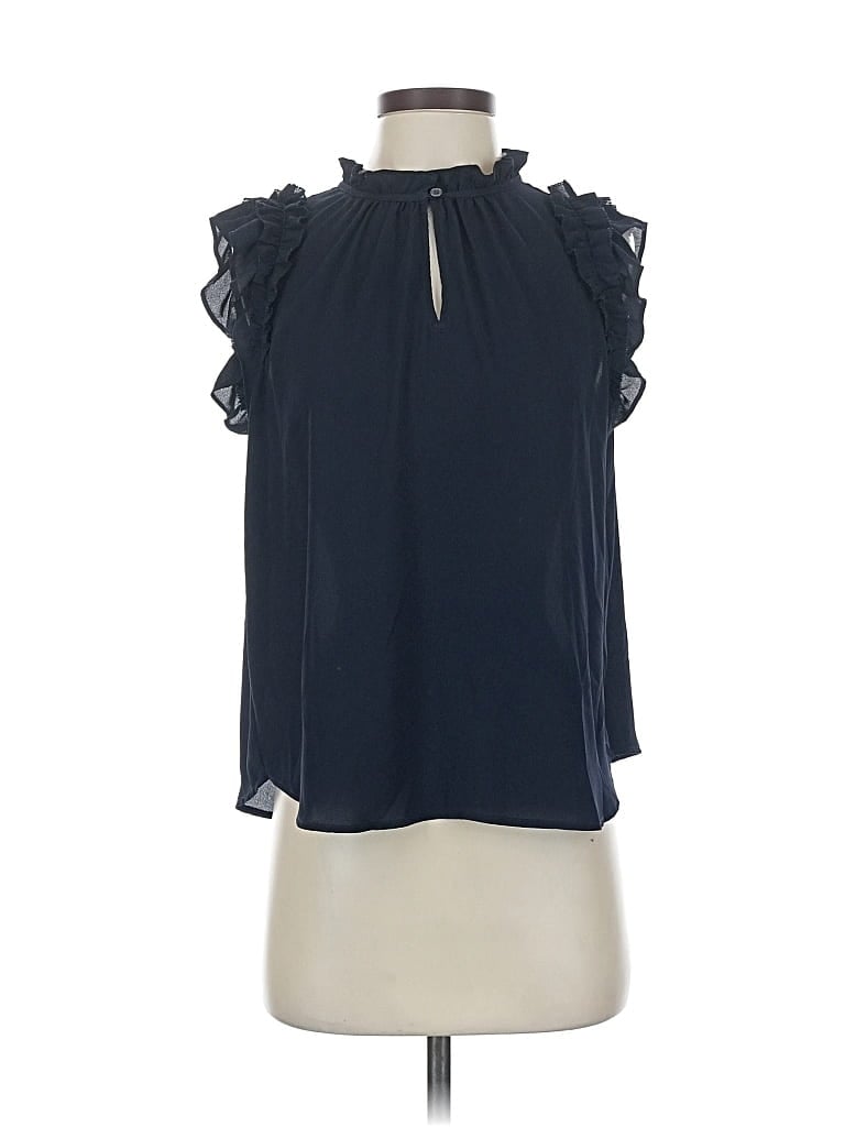 Pre-owned Ann Taylor Loft Sleeveless Blouse In Blue