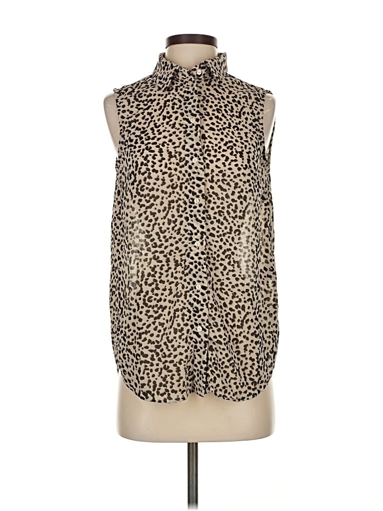 Pre-owned H&m Sleeveless Blouse In Brown
