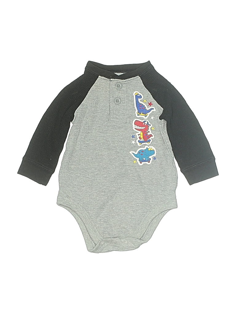 Pre-owned Garanimals Babies' Long Sleeve Onesie In Gray