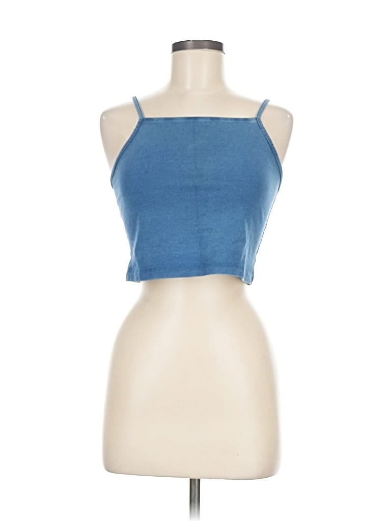 Pre-owned Assorted Brands Tank Top Blue Halter Neckline Tops