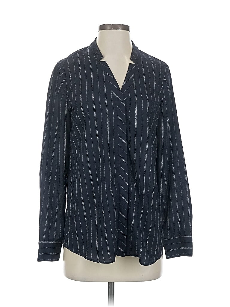 Pre-owned Banana Republic Long Sleeve Blouse In Blue