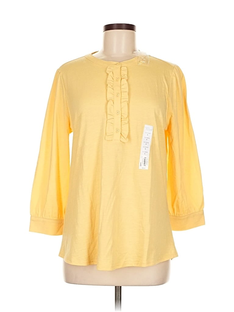 Croft & Barrow 3/4 Sleeve Blouse In Yellow
