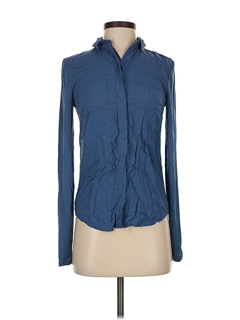 Pre-owned Ann Taylor Loft Long Sleeve Blouse In Blue