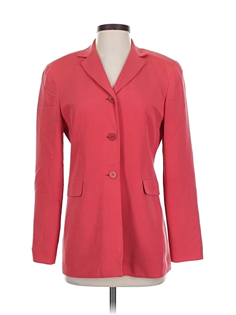 Pre-owned Josephine Chaus Silk Blazer Jacket In Red