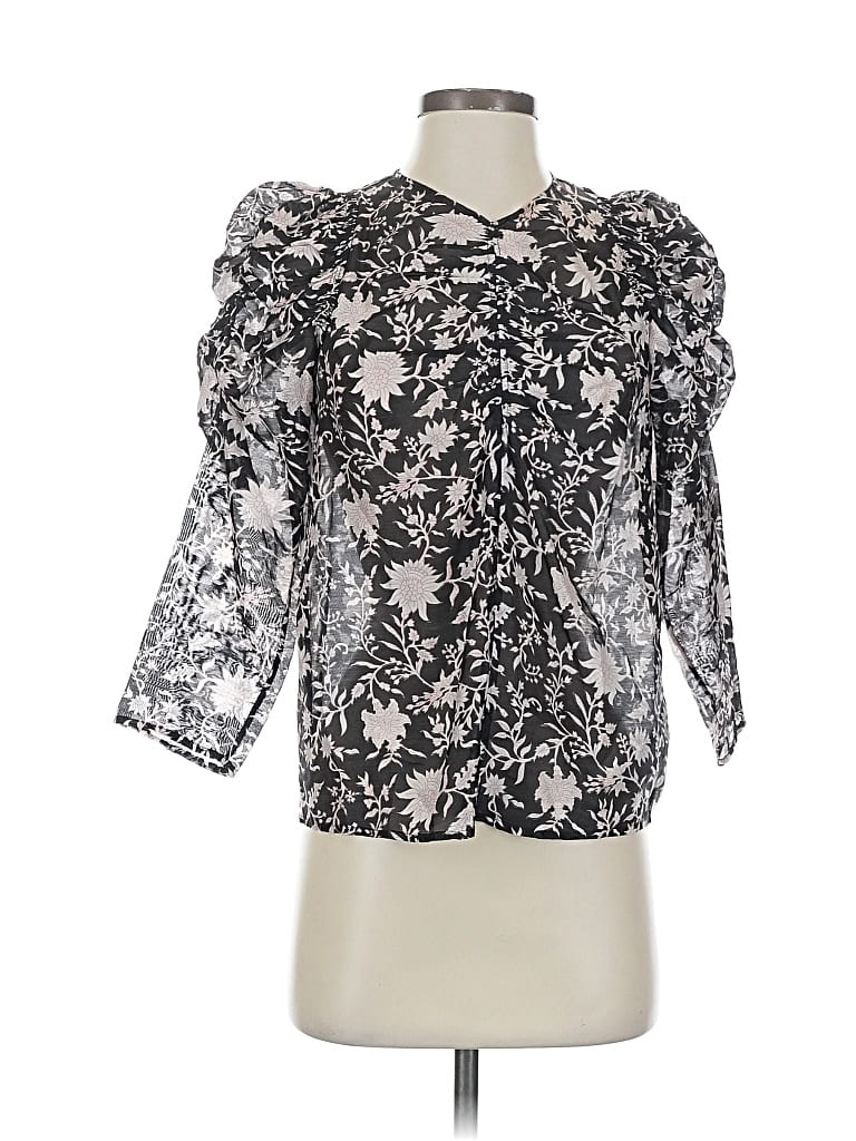 Pre-owned Ulla Johnson 3/4 Sleeve Blouse In Silver