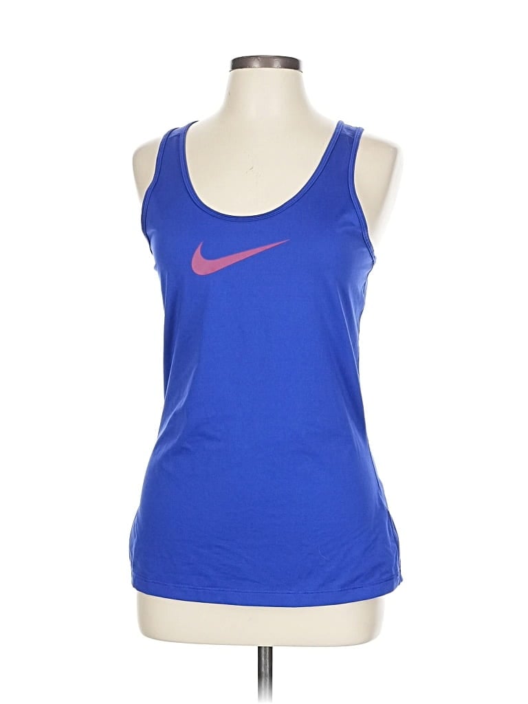 NIKE Pre-owned Tank Top Blue Halter Neckline Tops