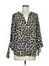 MICHAEL Michael Kors Animal Print Brown 3/4 Sleeve Blouse Size M - photo 1