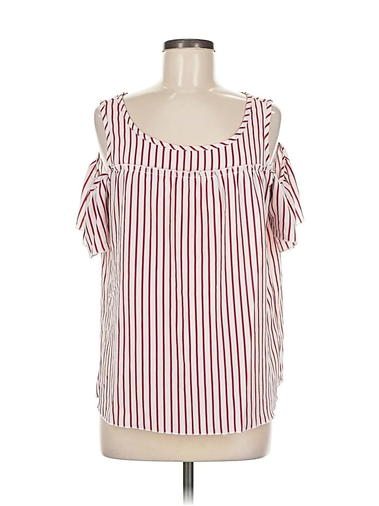 Pre-owned Soho Jeans New York & Company Short Sleeve Blouse In Red