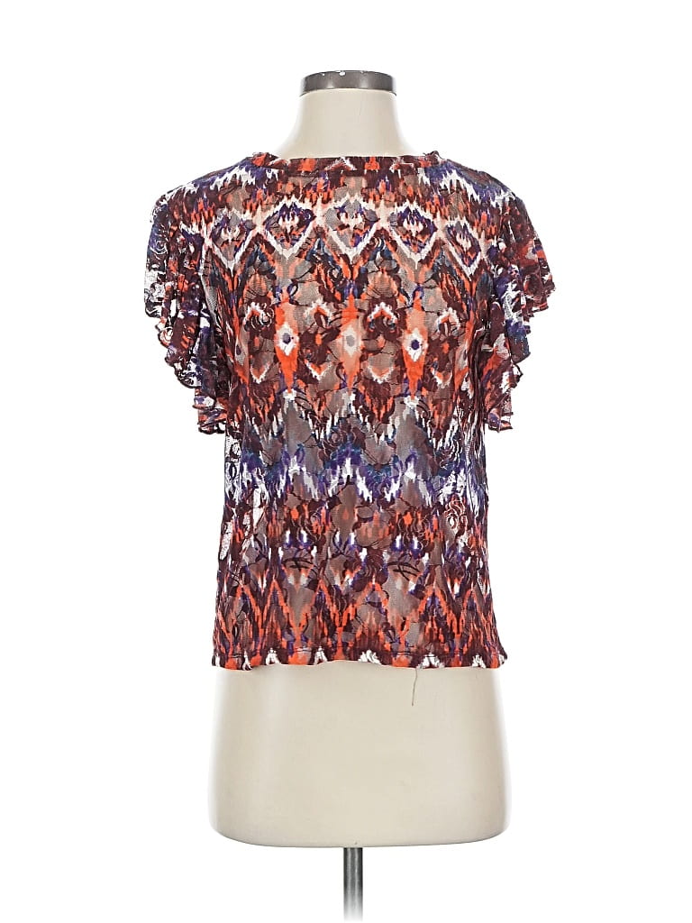 Pre-owned Zara W&b Collection Short Sleeve Blouse In Orange