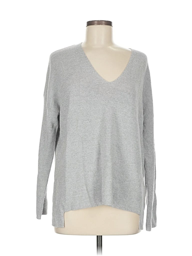 Pre-owned Eileen Fisher Wool Pullover Sweater In Gray