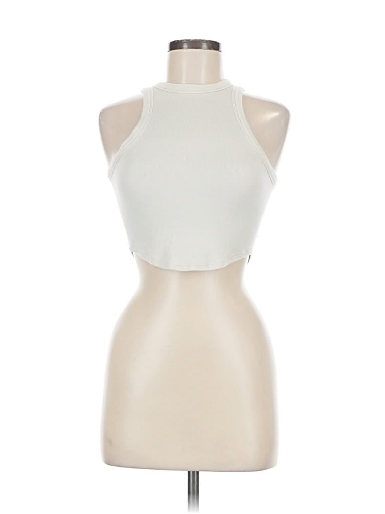 Pre-owned Lululemon Athletica Tank Top Ivory Halter Neckline Tops In White