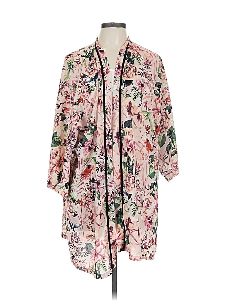 Pre-owned Bobeau Kimono In Pink