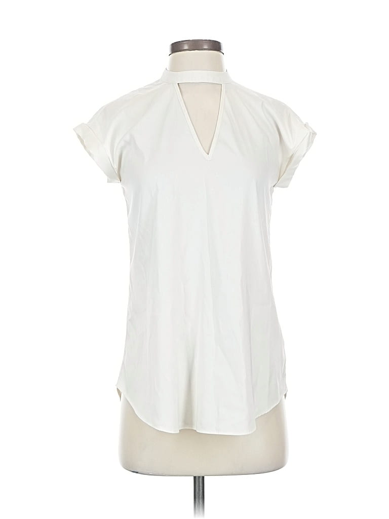 Pre-owned Express Short Sleeve Blouse In White