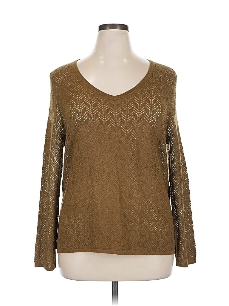Pre-owned Garnet Hill Cashmere Pullover Sweater In Brown