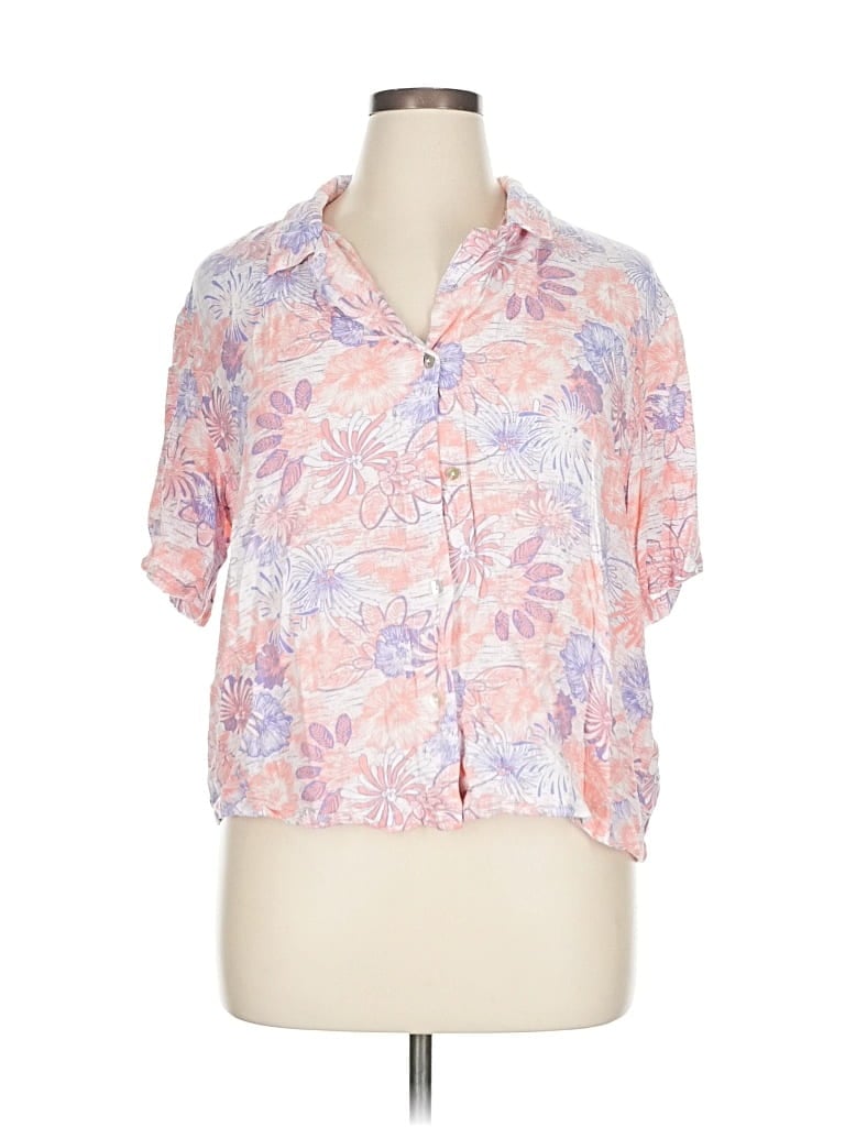 Pre-owned Assorted Brands Short Sleeve Blouse In Pink