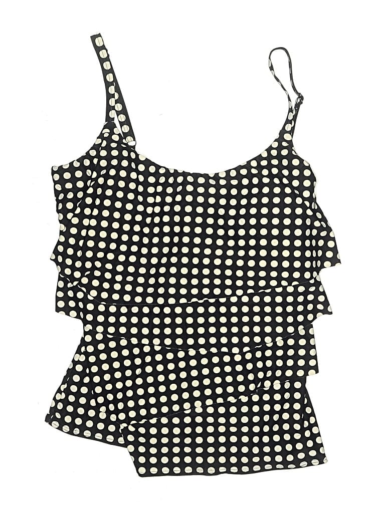 Pre-owned Coco Reef Swimsuit Top Black Polka Dots Pattern Swimwear