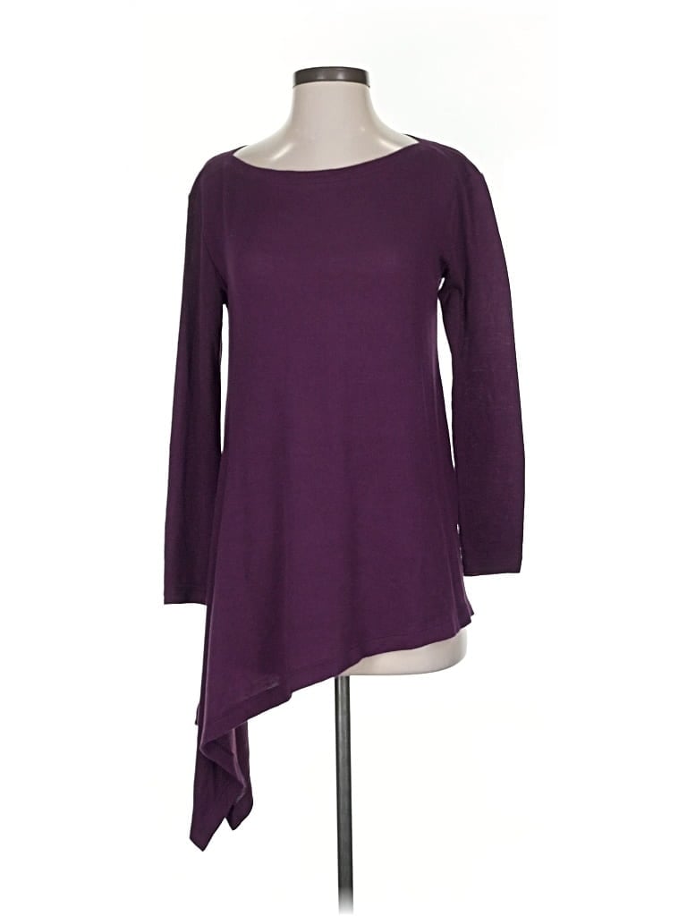 Pre-owned Agnes & Dora Long Sleeve Top Purple One Shoulder Neckline Tops