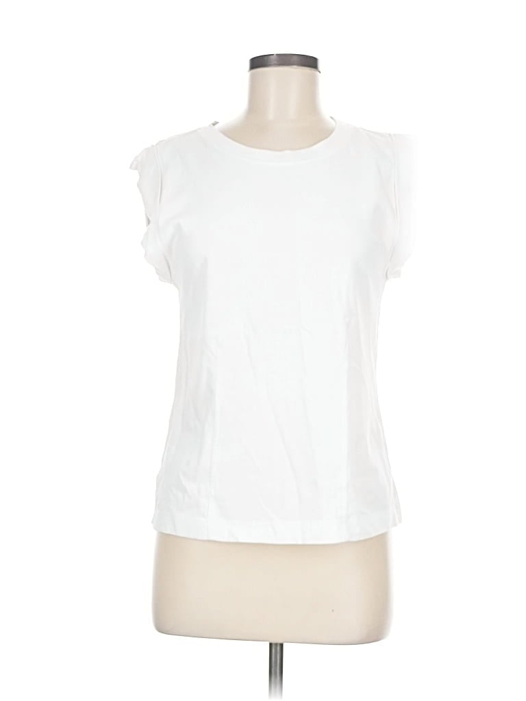 Pre-owned Ann Taylor Loft Short Sleeve T-shirt In White