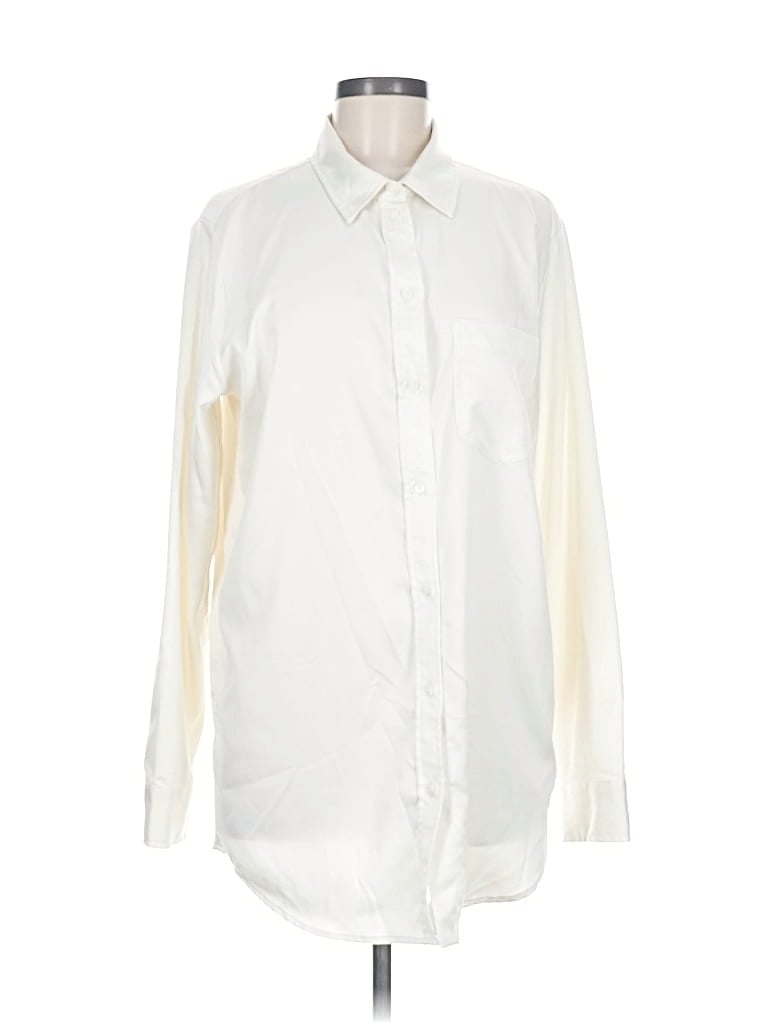 GAP Pre-owned Long Sleeve Blouse In White