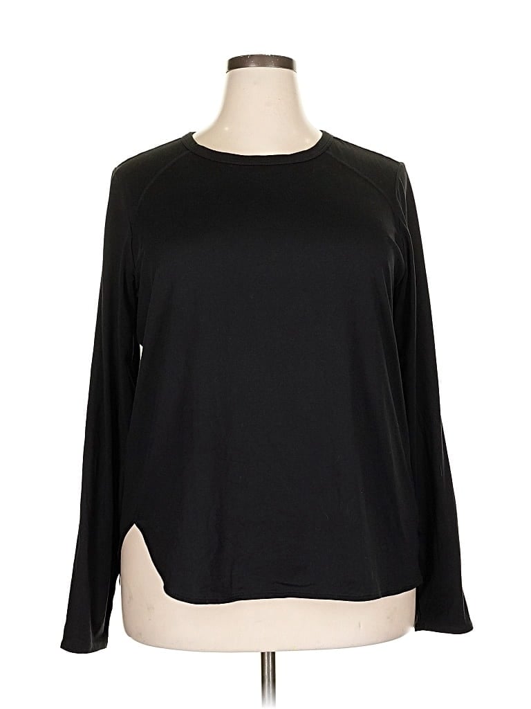 Pre-owned Z By Zella 3/4 Sleeve T-shirt In Black