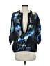 Roi 100% Silk Blue 3/4 Sleeve Silk Top Size XS - photo 1