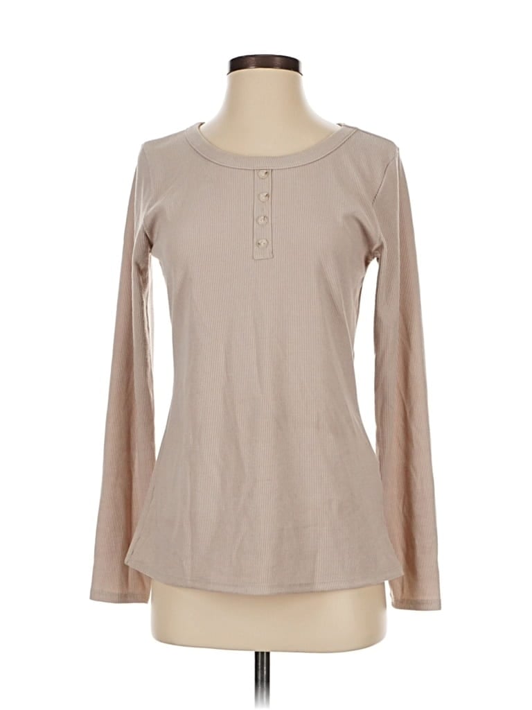 CHRIS & CAROL Pre-owned Long Sleeve Henley Shirt In Brown