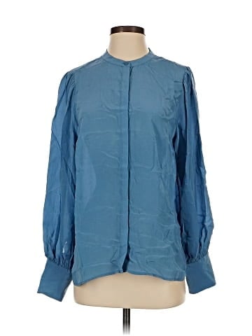 Just Long Sleeve Silk Top (view 1)