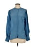 Just 100% Silk Blue Long Sleeve Silk Top Size S - photo 1