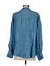 Just 100% Silk Blue Long Sleeve Silk Top Size S - photo 2