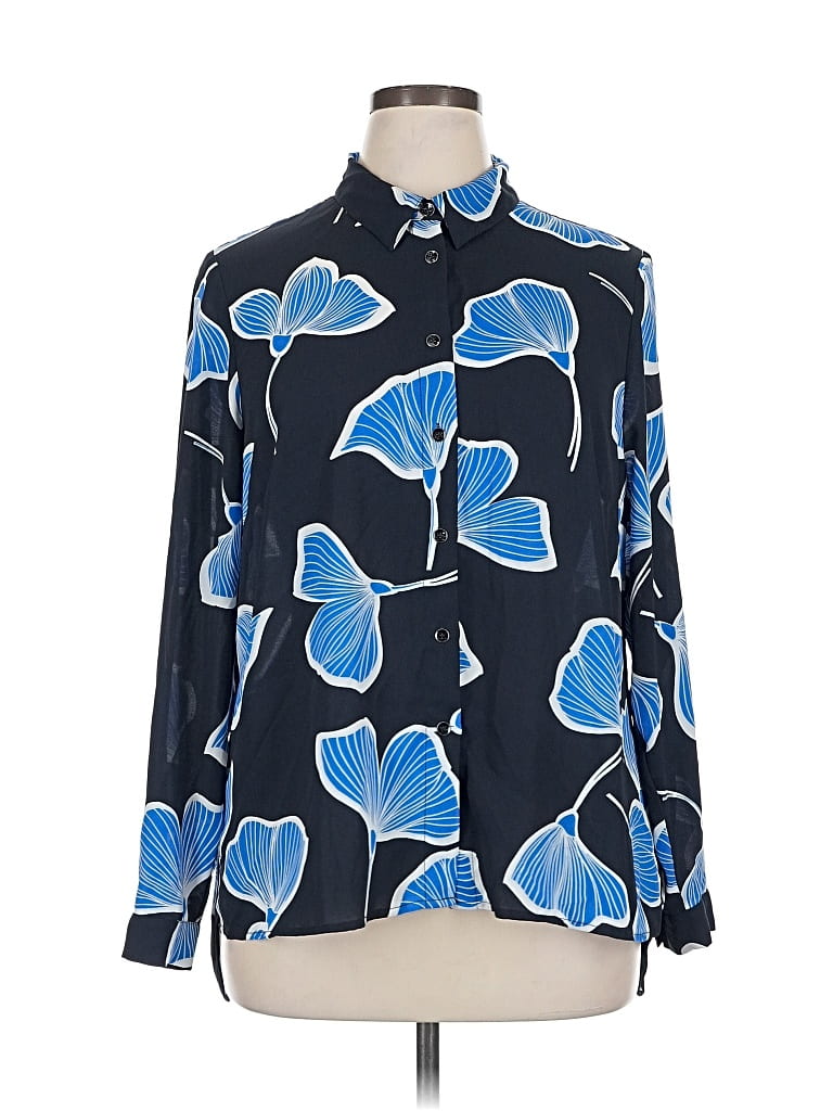 Pre-owned Cabi Long Sleeve Blouse In Blue