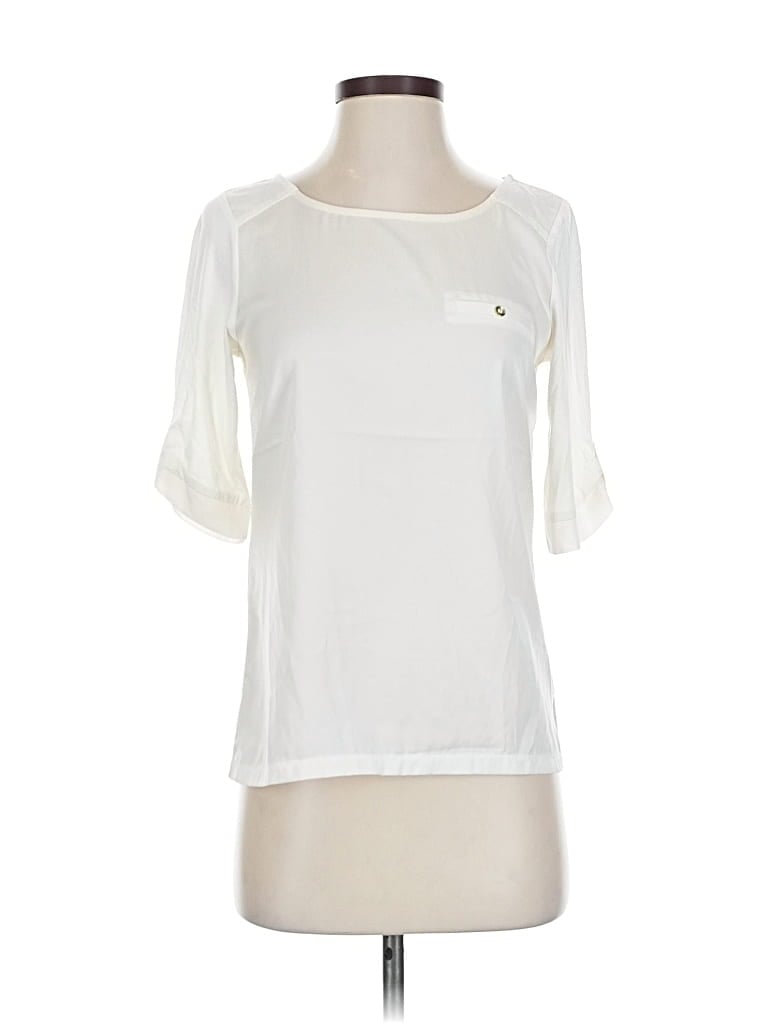 Pre-owned The Limited Short Sleeve Blouse In White