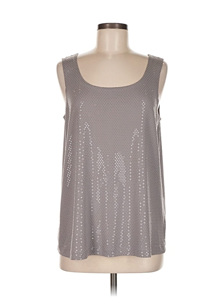 Pre-owned Susan Graver Sleeveless Blouse In Gray