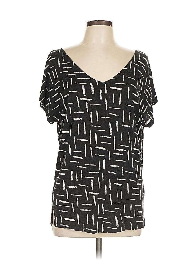 Pre-owned Old Navy Short Sleeve Blouse In Black