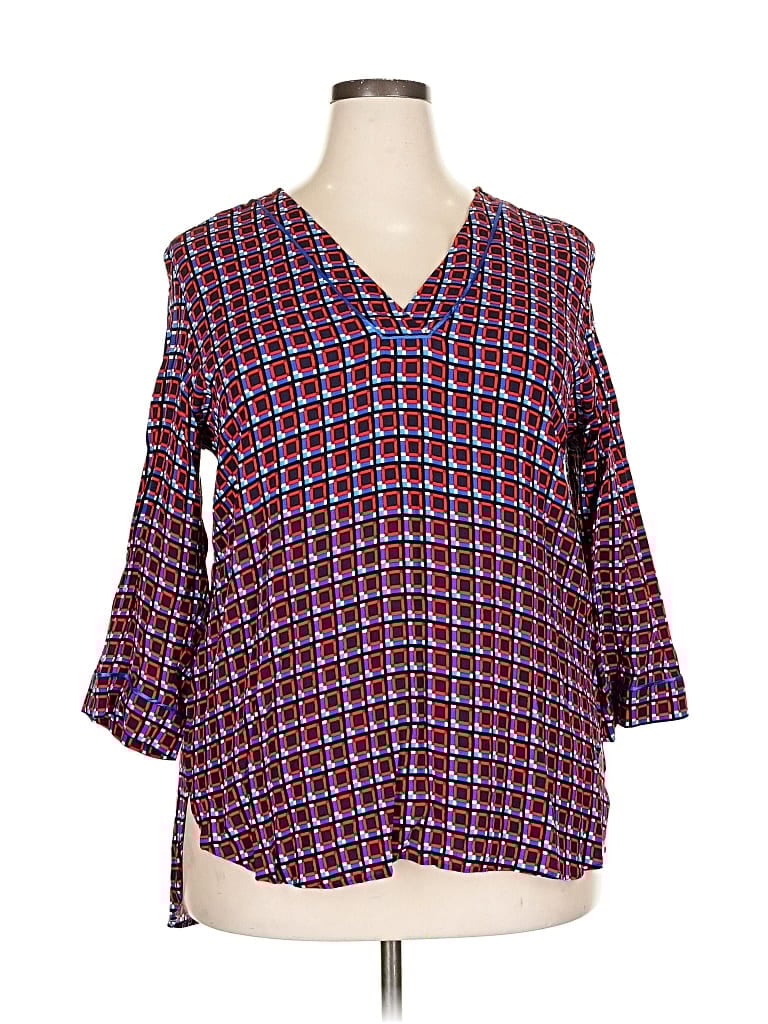 Pre-owned Marina Sport 3/4 Sleeve Blouse In Red