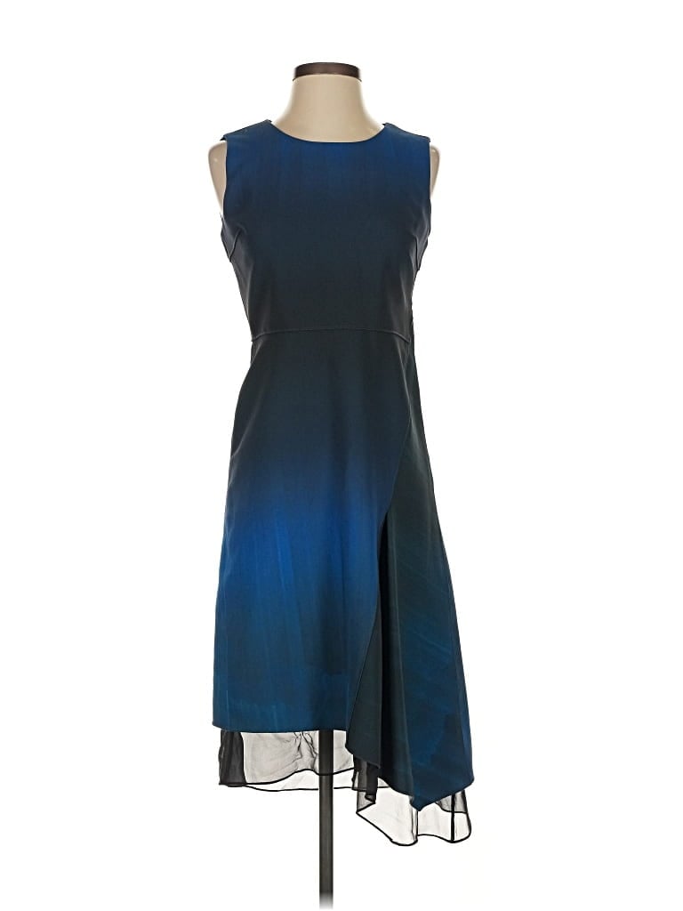 Elie Tahari Casual Dress: Blue Tie-dye Pattern Dresses - Size 2