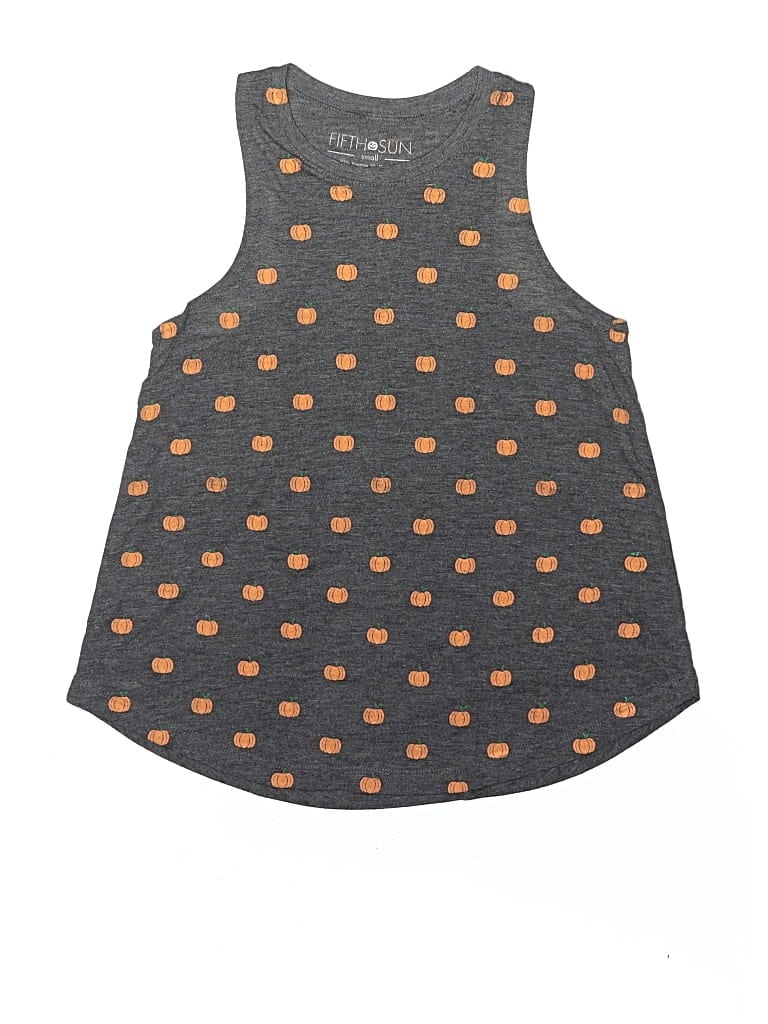 FIFTH SUN Pre-owned Kids' Tank Top Gray Keyhole Neckline Tops