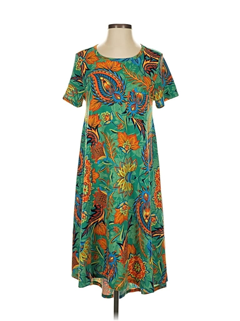 Pre-owned Lularoe Casual Dress In Green