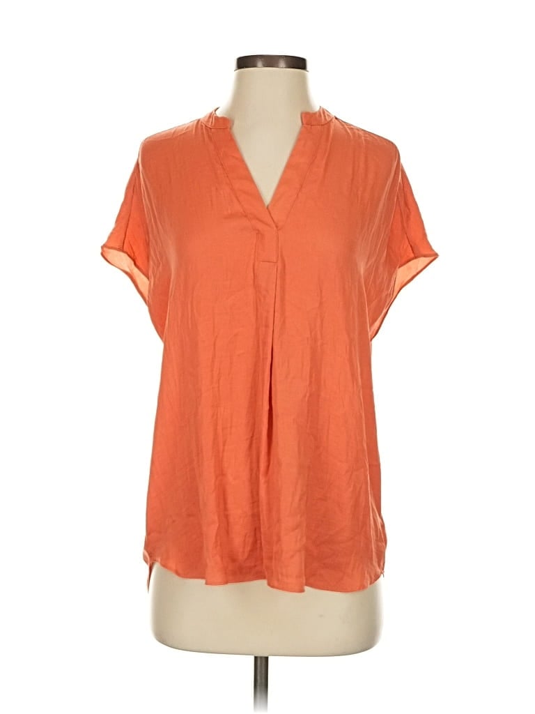 Pre-owned Maison D' Amelie Short Sleeve Blouse In Orange