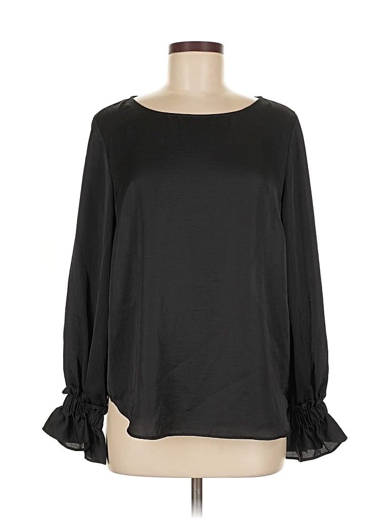Pre-owned Ann Taylor Long Sleeve Blouse In Black