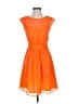 J.Crew 100% Polyester Chevron-herringbone Orange Cocktail Dress Size 00 - photo 1