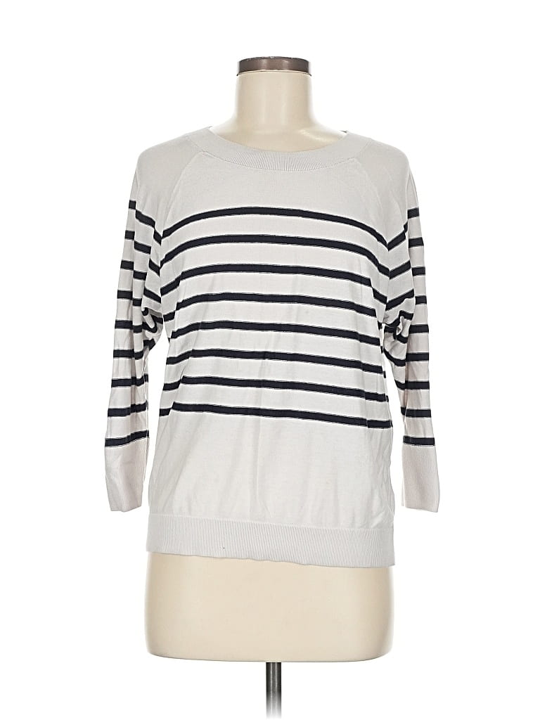 Pre-owned Ann Taylor Loft Pullover Sweater In White