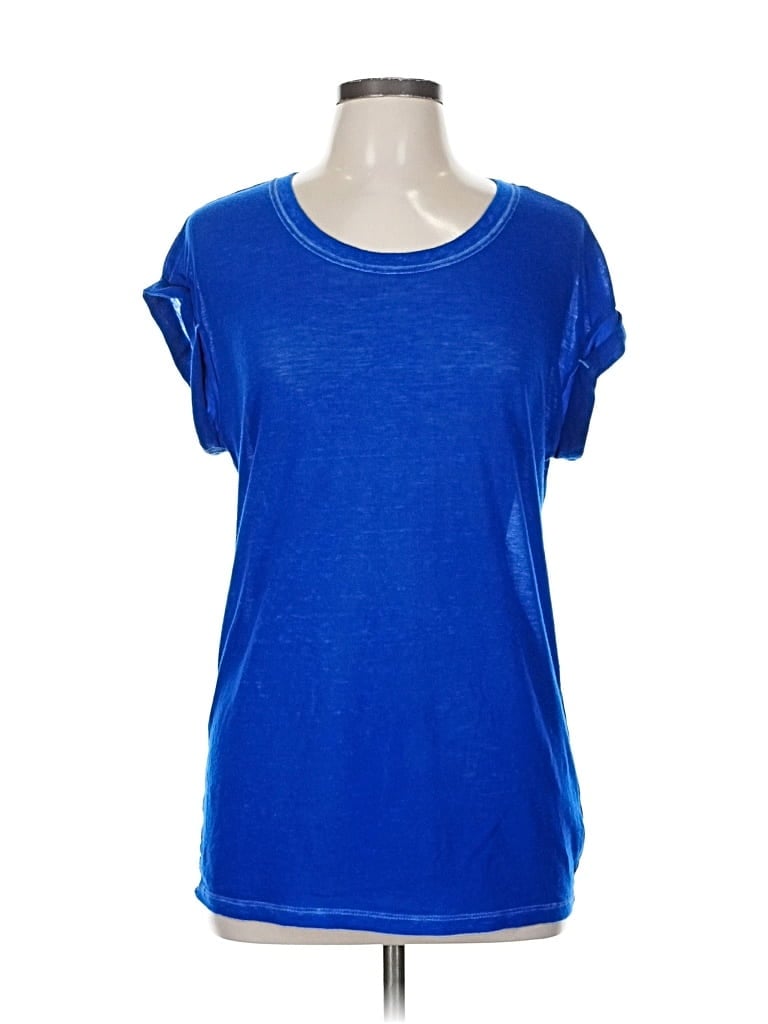Pre-owned Express Short Sleeve Top Blue Scoop Neck Tops