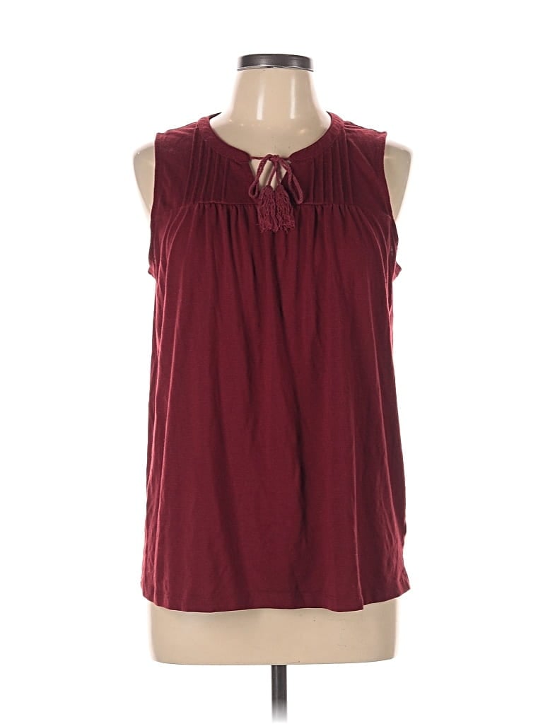 Pre-owned Sonoma Goods For Life Sleeveless Blouse In Burgundy