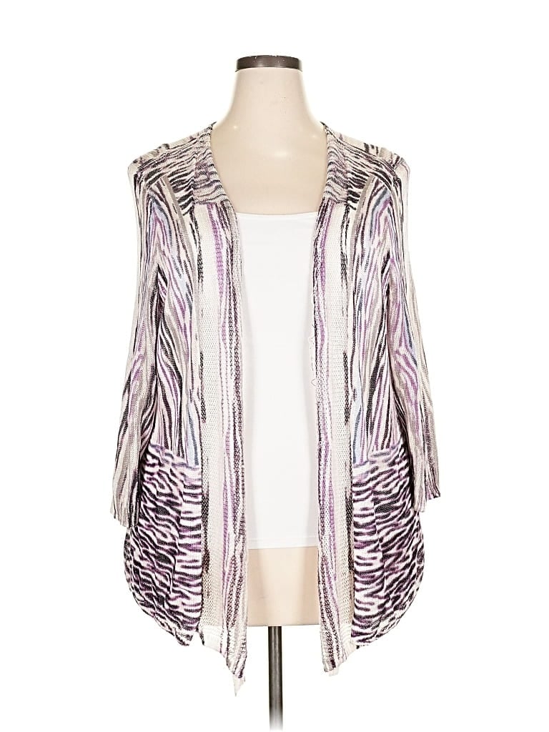 Pre-owned Nic + Zoe Cardigan Sweater In Purple