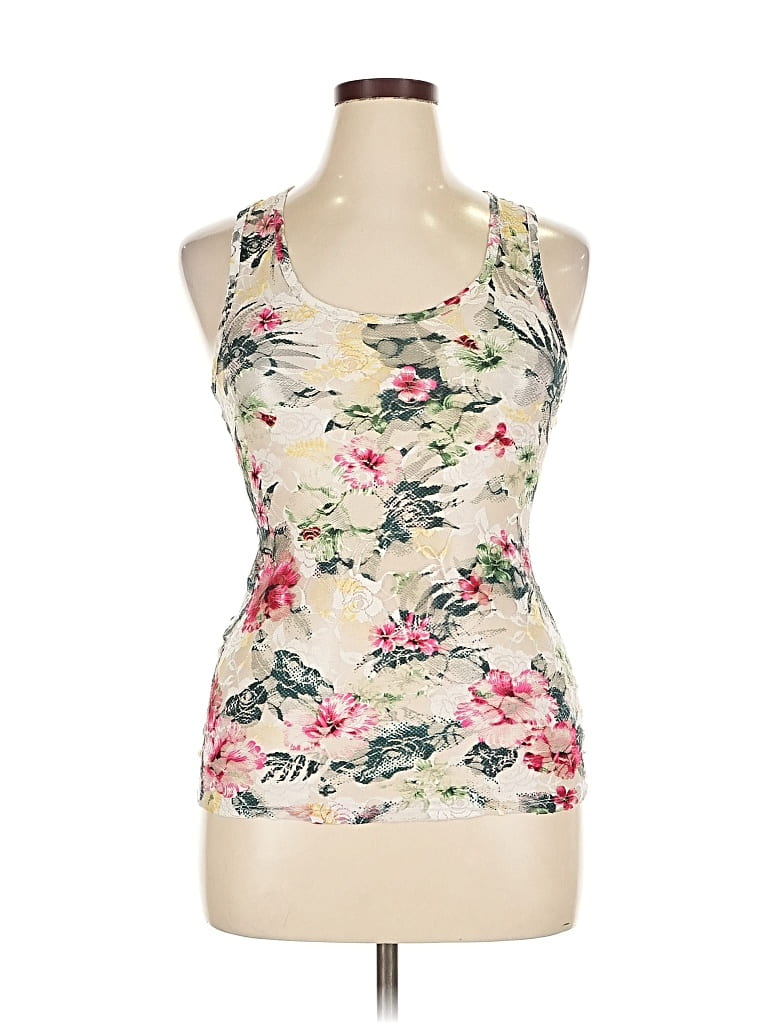 ALMOST FAMOUS Pre-owned Sleeveless Top Ivory Halter Neckline Tops In White