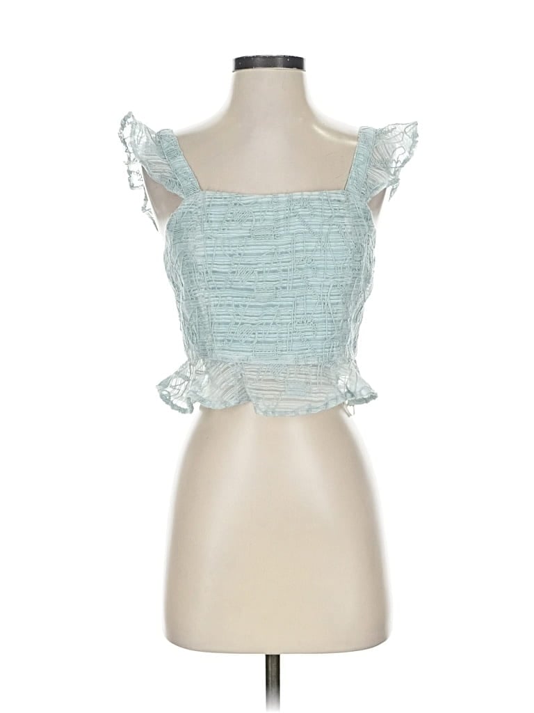 Pre-owned Joa Sleeveless Blouse In Blue