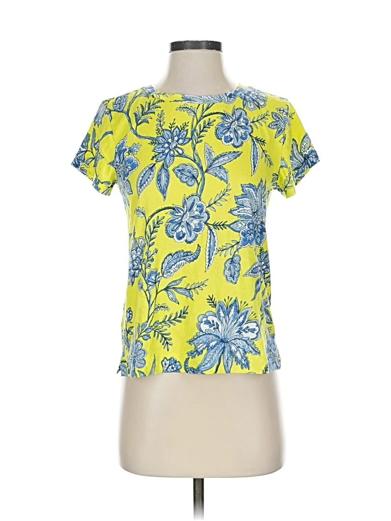 Pre-owned Ann Taylor Loft Short Sleeve T-shirt In Yellow