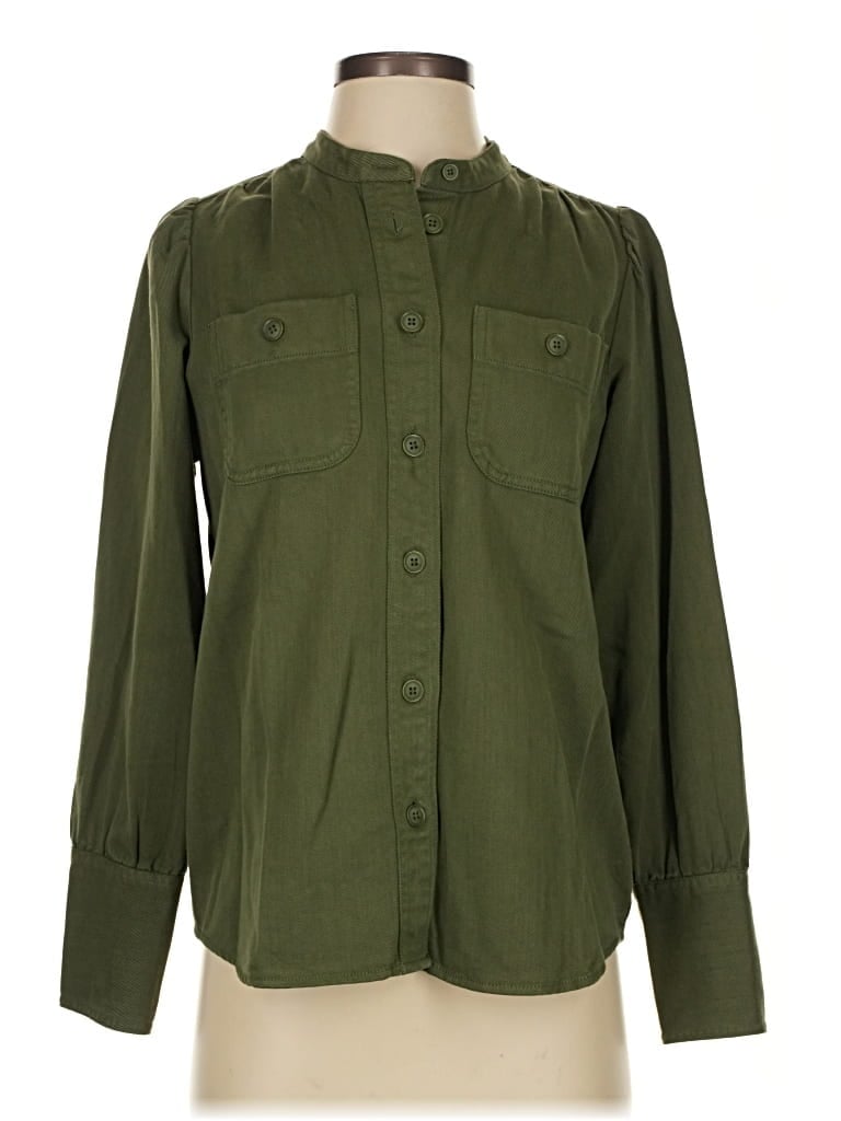 Pre-owned Point Sur Long Sleeve Button Down Shirt In Green